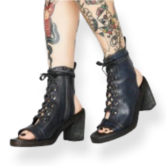 NEW Free People Brown Open Toe Leather Booties City of Lights Size EU40 US10 - Picture 3 of 14